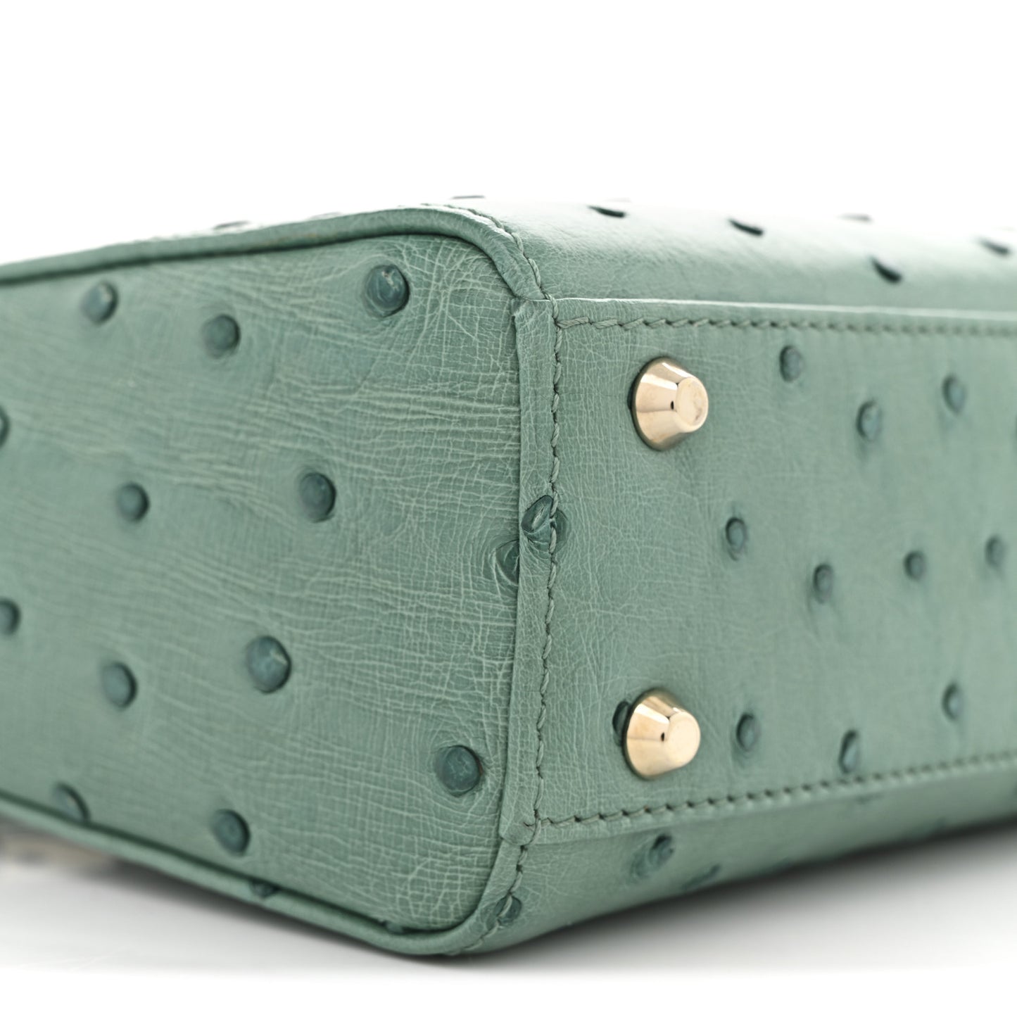 Ostrich Mini Lady Dior Green