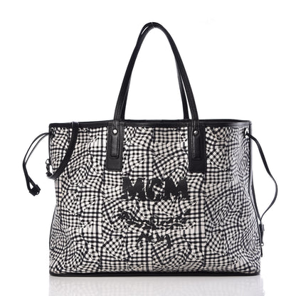 MCM Visetos Large Liz Reversible Shopper Tote Black 3 of 11