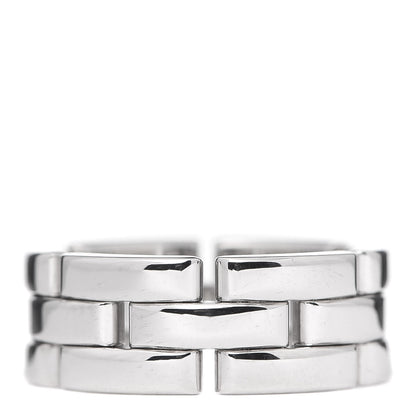 Cartier 18K White Gold Maillon Panthere 3 Row Ring 53 6.5 3 of 4