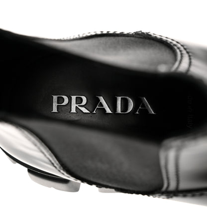 Prada Spazzolato Rois Mens Monolith Chelsea 55mm Ankle Boots 9.5 Black 6 of 8