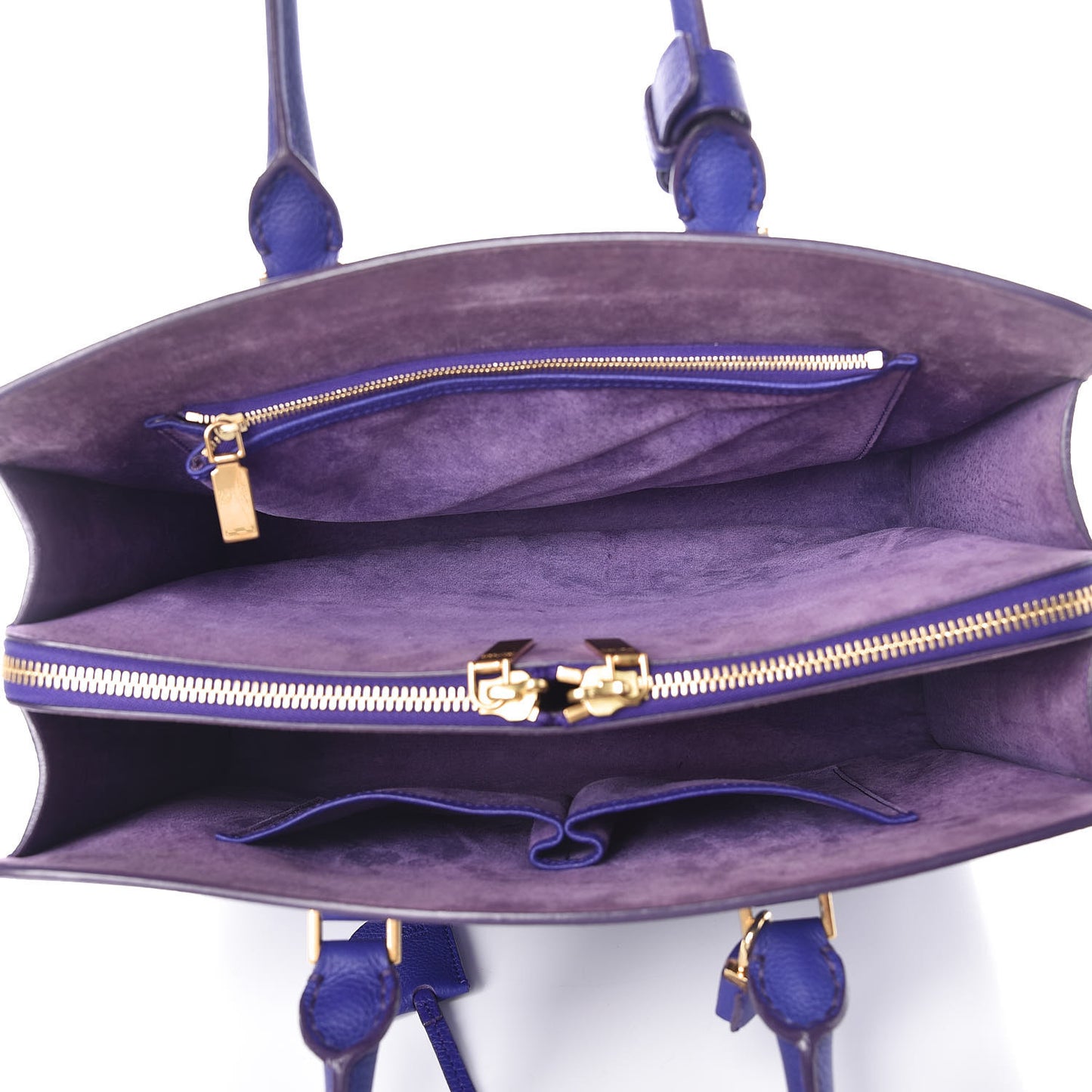 Grained Calfskin Heroine Open Tote Purple