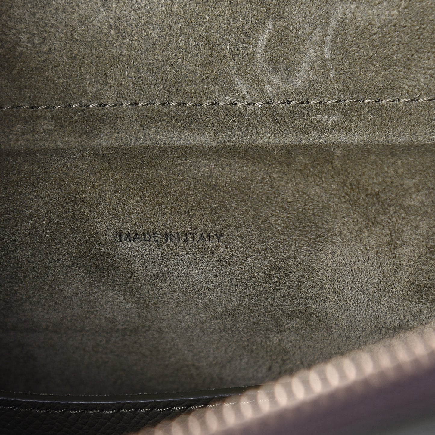 Grained Calfskin Micro Belt Bag Army Green
