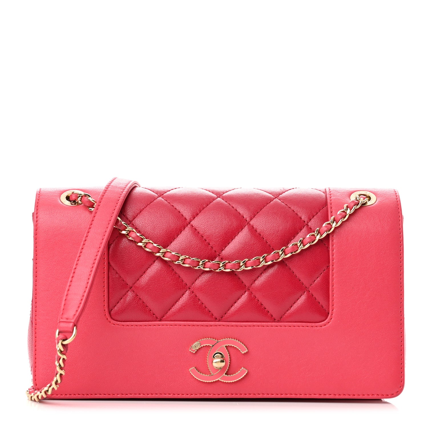 Chanel Sheepskin Quilted Medium Vintage Mademoiselle Flap Dark Pink 1 of 9