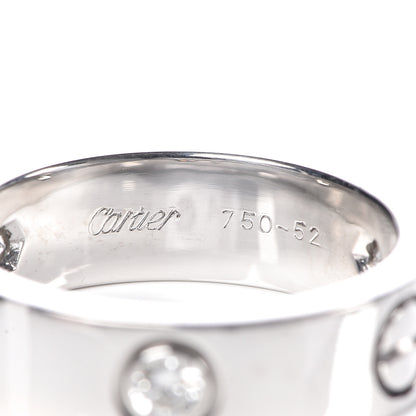 Cartier 18K White Gold 3 Diamond 5.5mm LOVE Ring 52 6 6 of 6