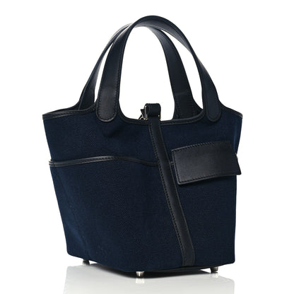 Hermes Toile Goeland Swift Cargo Picotin Lock 18 Bleu Marine 2 of 10