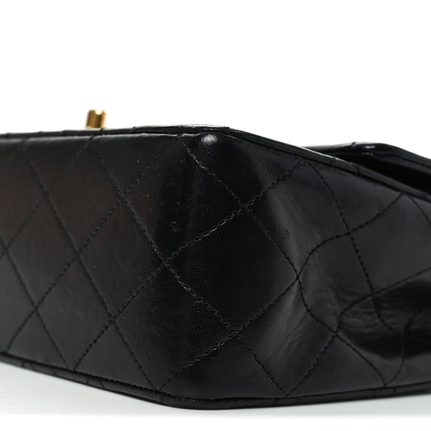 Lambskin Quilted Medium Double Flap Black