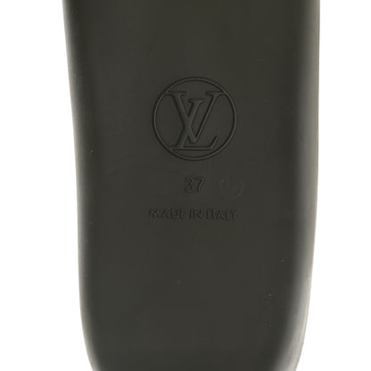 Louis Vuitton Matte Rubber Monogram Embossed Sunbath Slide Sandals 37 Khaki 6 of 7