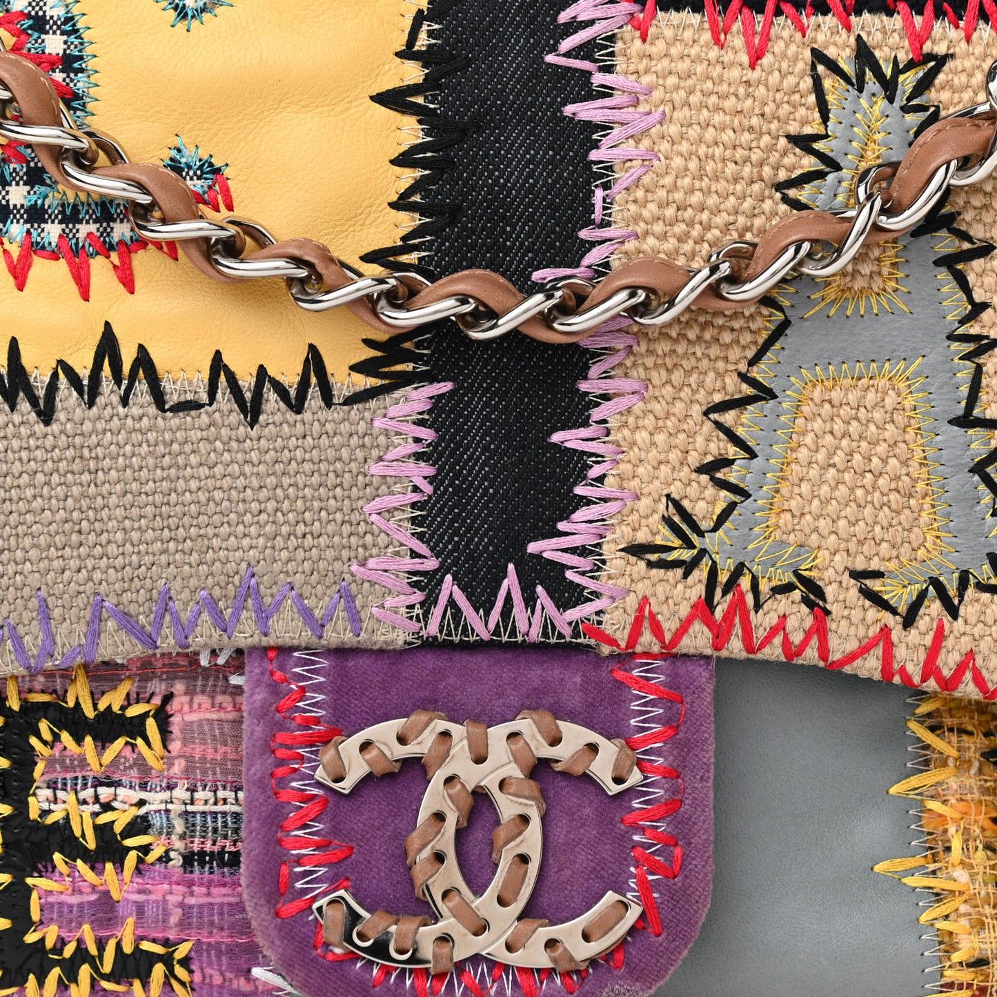 Patchwork Jumbo Flap Yellow Multicolor