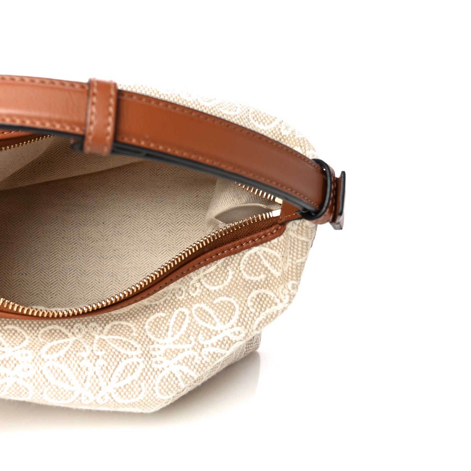 Loewe Jacquard Anagram Calfskin Small Cubi Bag Ecru Tan 5 of 10