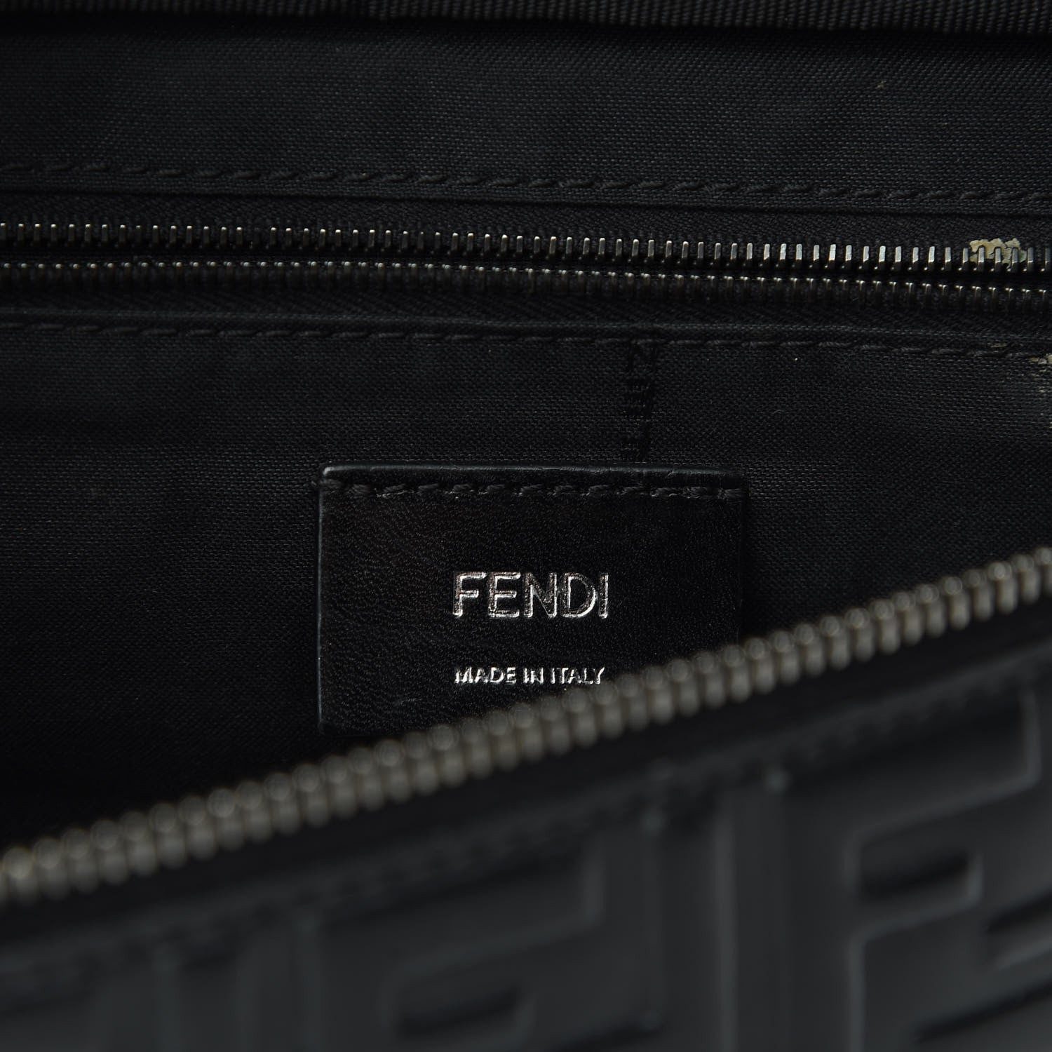 Fendi Vitello Century FF 1974 Embossed Belt Bag Black 8 of 9