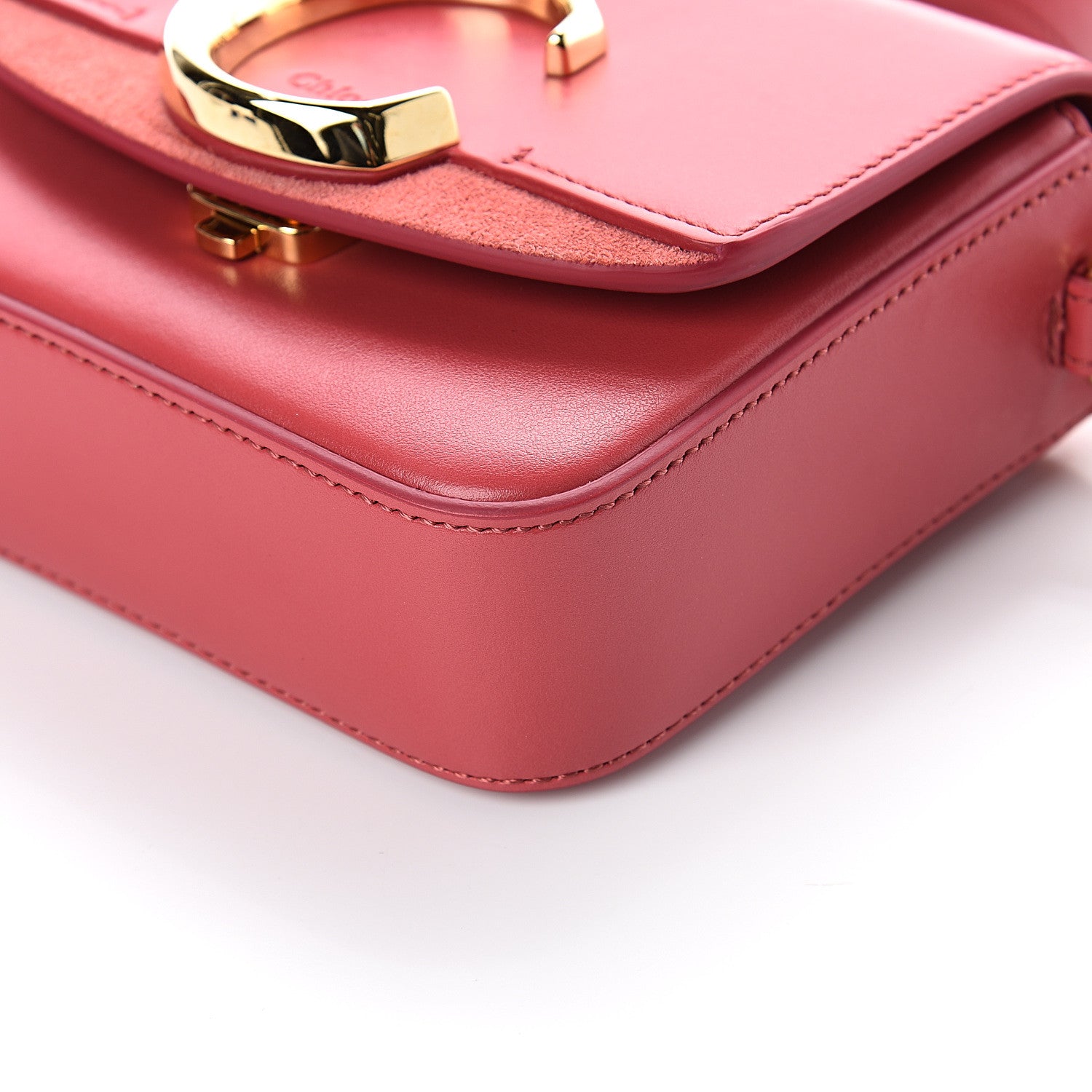 Chloe Shiny Calfskin Suede Mini C Double Carry Scarlet Pink 7 of 7