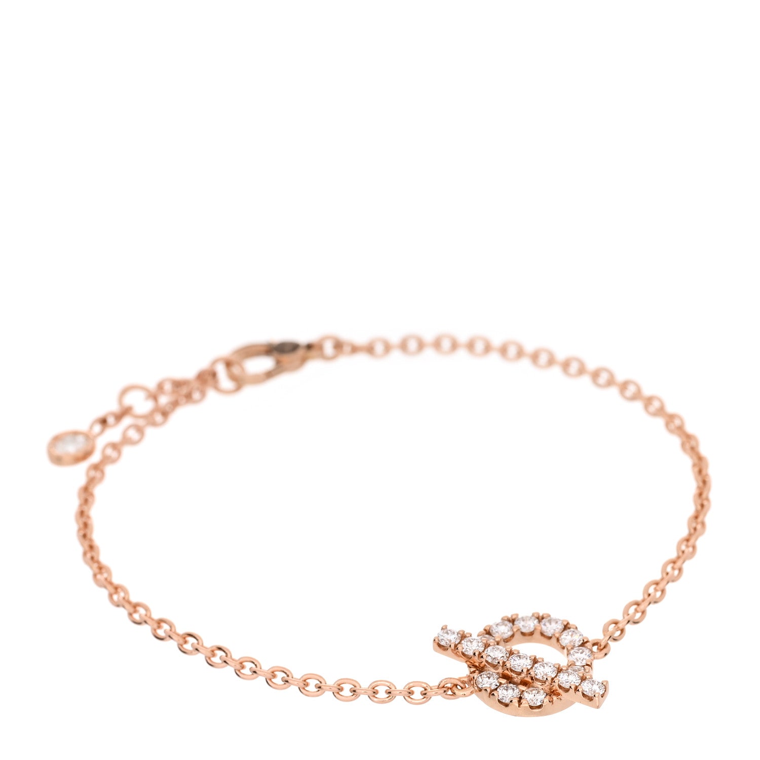 Hermes 18K Rose Gold Diamond Finesse Bracelet SH 1 of 4