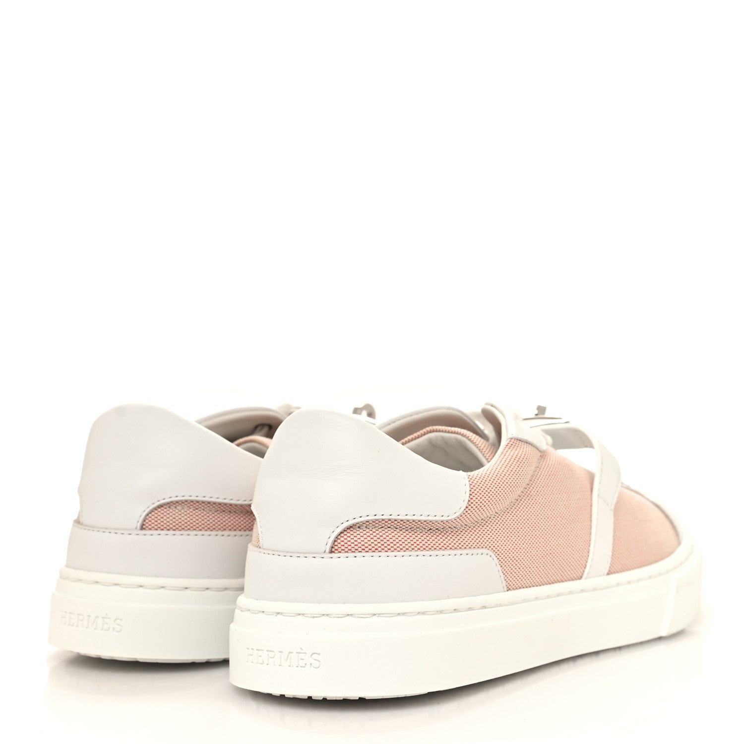 Hermes Calfskin Canvas Day Sneakers 37.5 Framboise White 4 of 8