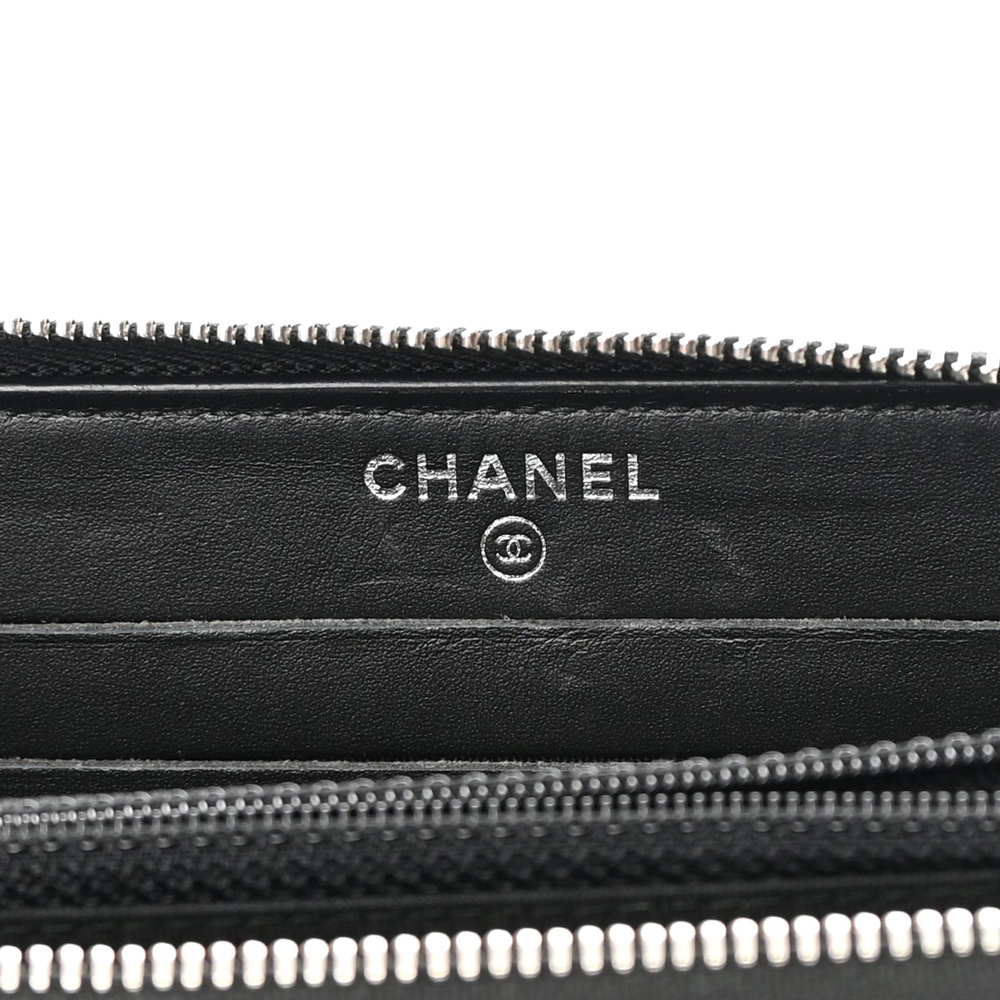 Lambskin Camellia Studded Medium Gusset Zip Around Wallet Black
