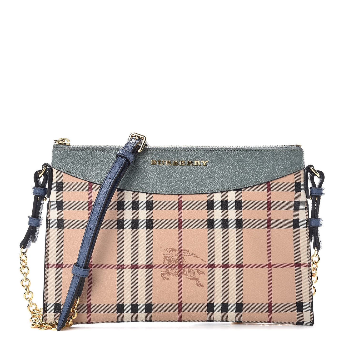 Haymarket Check Peyton Crossbody Clutch Bag Eucalyptus