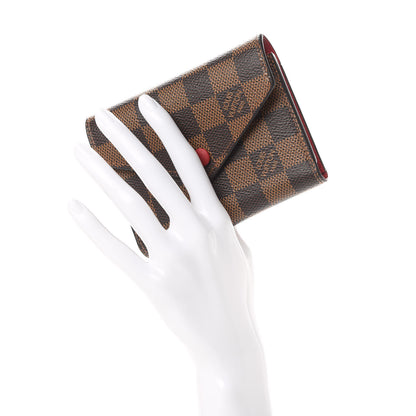 Louis Vuitton Damier Ebene Victorine Wallet Red 2 of 12