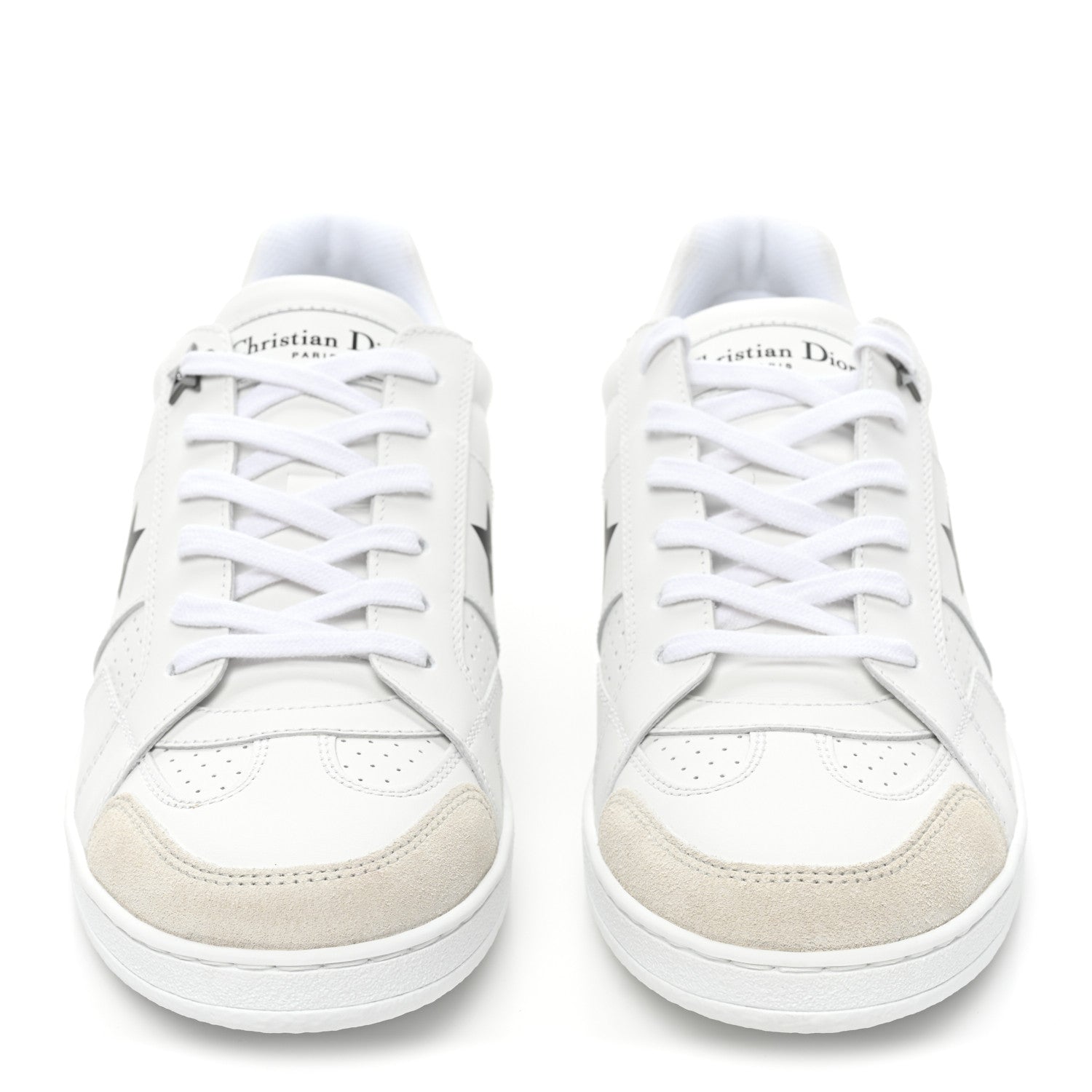 Christian Dior Calfskin Suede Dior Star Low Top Sneakers 38 White Black 2 of 9