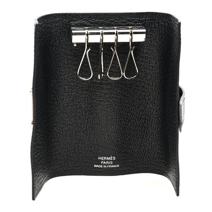 Hermes Chevre Mysore Bearn Multicles 4 Key Holder Black 5 of 7
