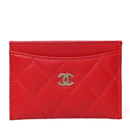 Chanel Caviar Quilted Card Holder Red 1 of 7