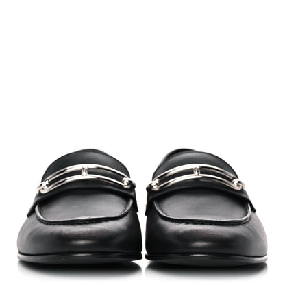 Hermes Calfskin Womens Colette Loafers 37 Black 2 of 9