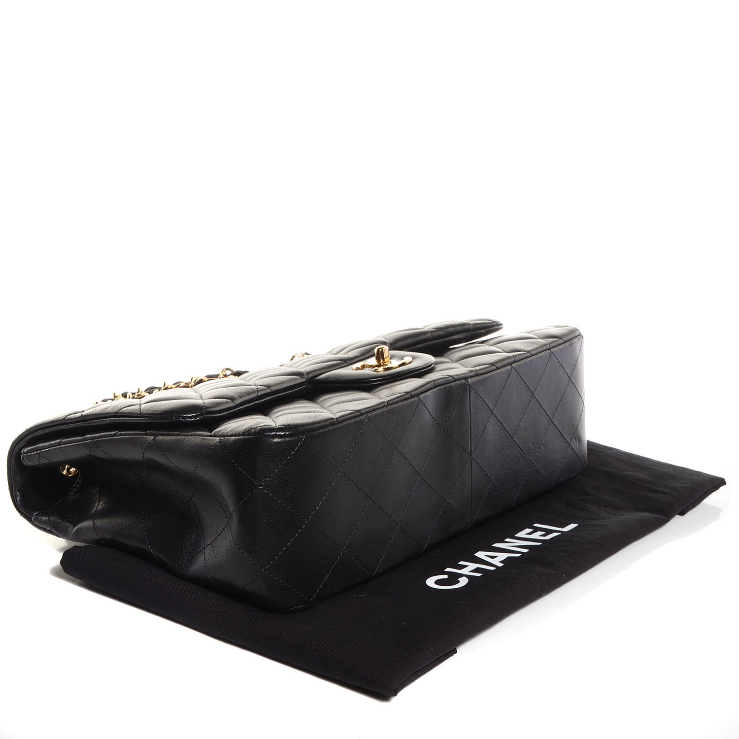 Chanel Lambskin Quilted Jumbo Single Flap Black 4 of 8