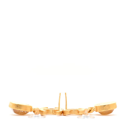 Chanel Metal Natural Stones CC Drop Earrings Gold 3 of 7