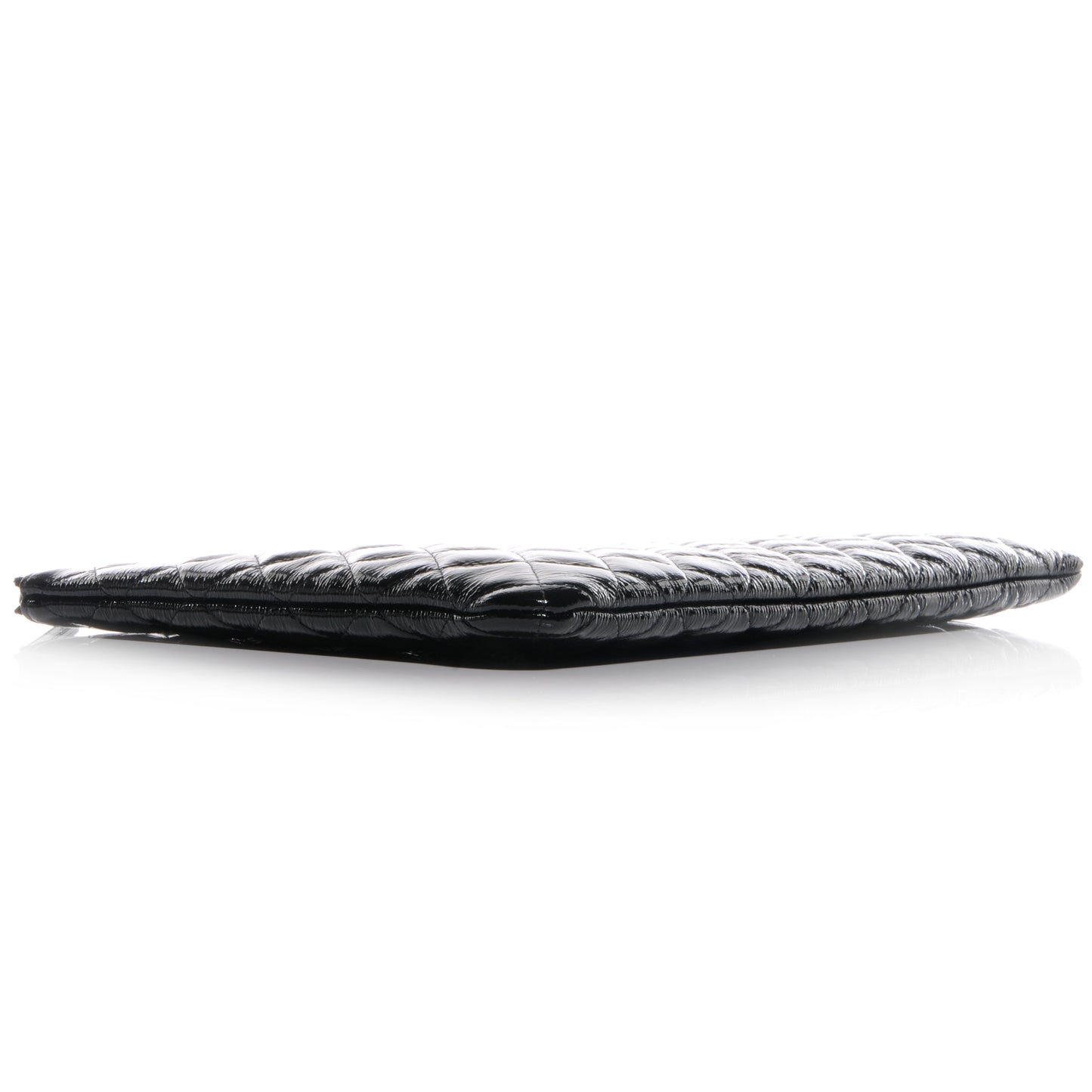 Patent Quilted Large Cosmetic Case Black