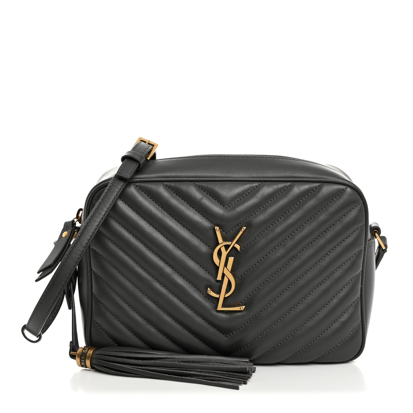 Calfskin Matelasse Monogram Lou Camera Bag Greyish Brown