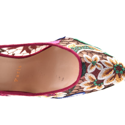 Christian Louboutin Lace Veau Velours Florale Follies 100 Pumps 39.5 Multicolor 6 of 7