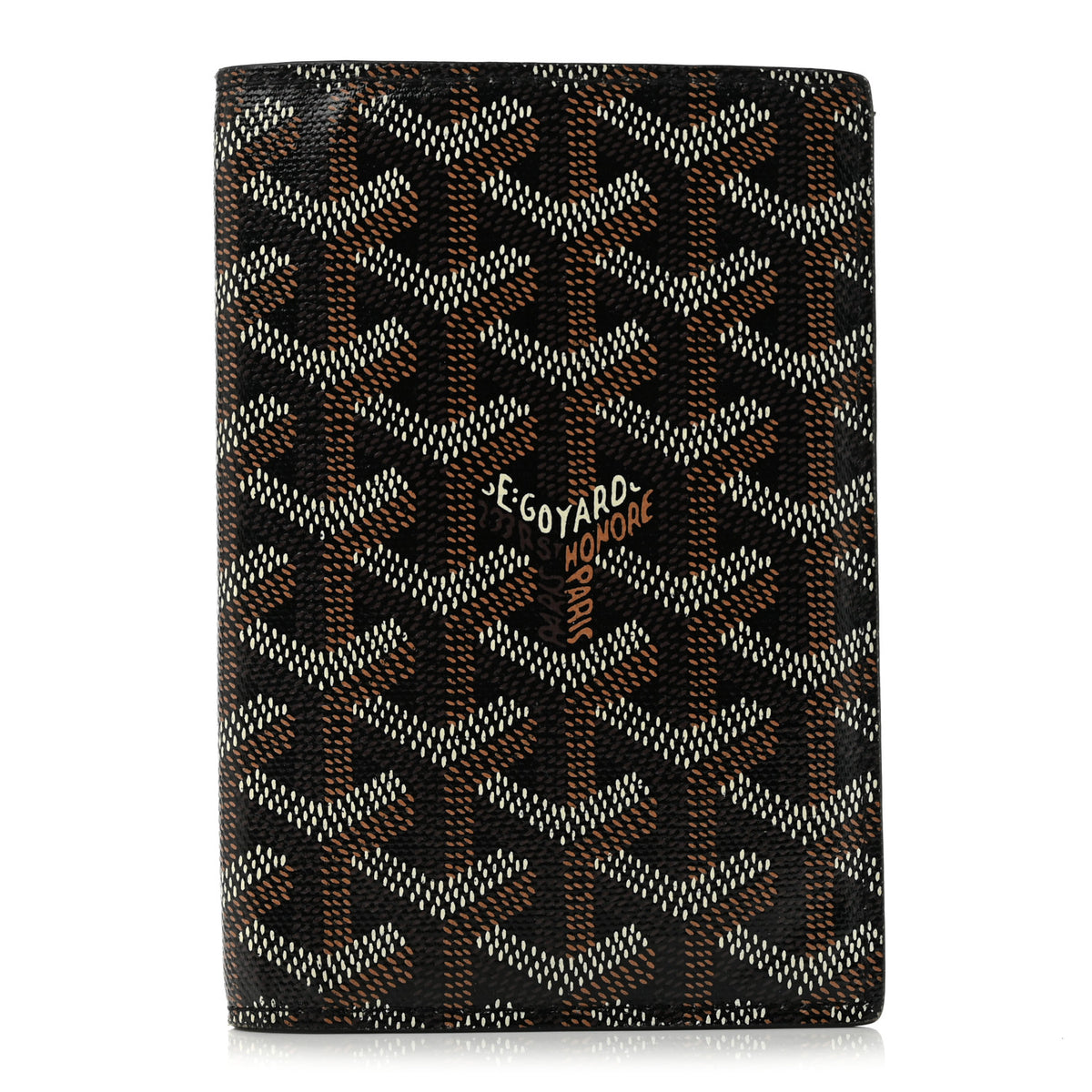 Goyardine Grenelle Passport Wallet Black Gold
