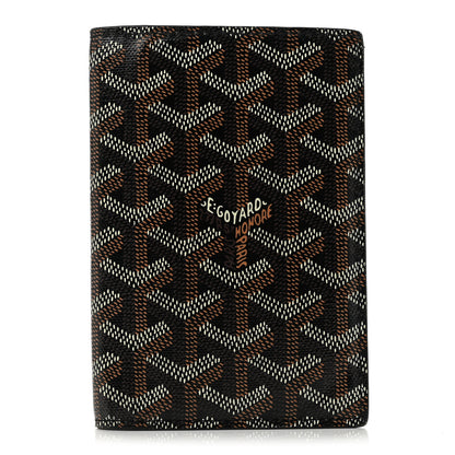 Goyard Goyardine Grenelle Passport Wallet Black Gold 1 of 9