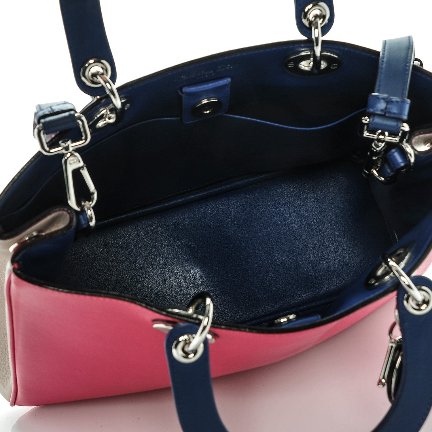 Christian Dior Smooth Calfskin Medium Tri-Color Diorissimo Fuchsia Dune 6 of 8