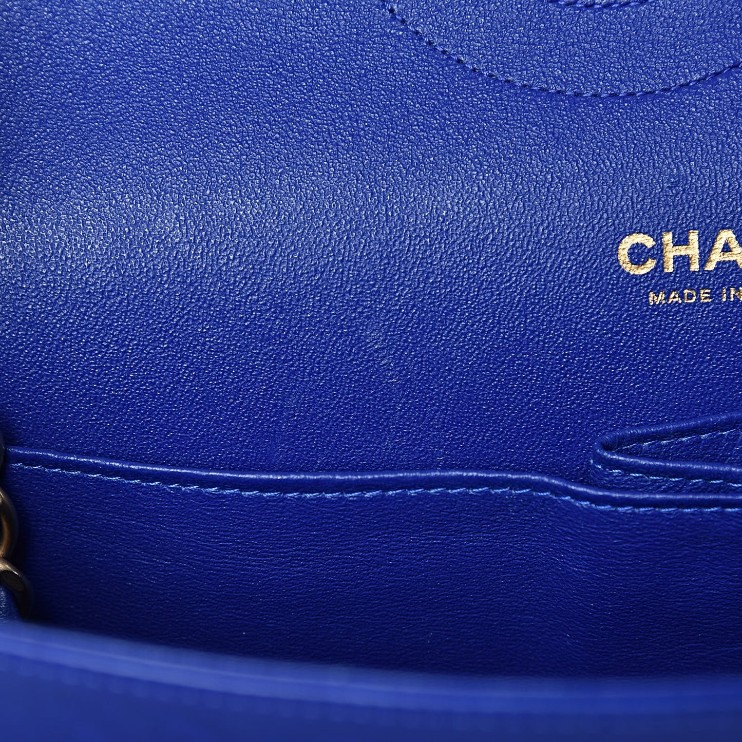 Lambskin Quilted Jumbo Double Flap Blue