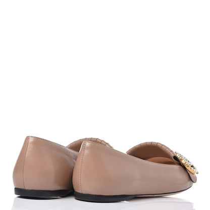 Gucci Malaga Kid Pearly GG Marmont Fringe Flats 35.5 Porcelain Rose 4 of 8