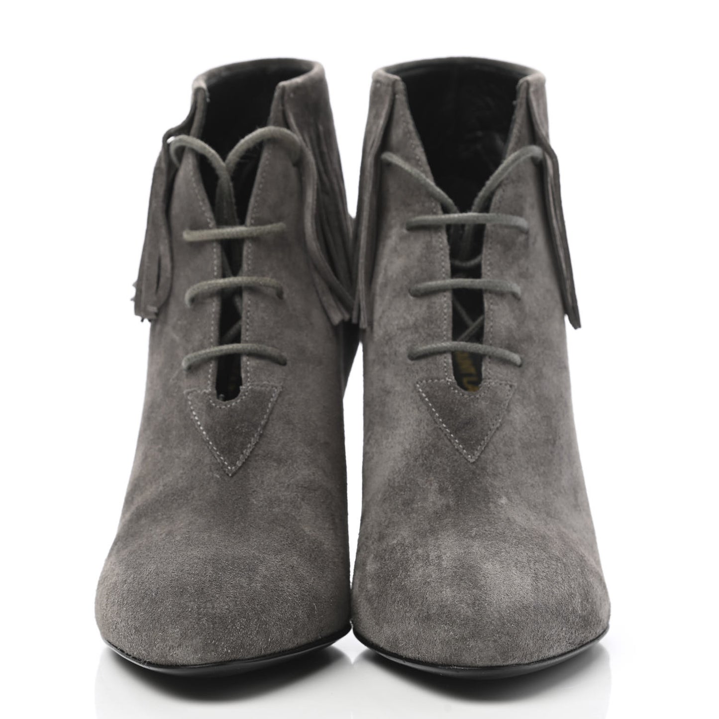 Suede Fringe Anita 85mm Ankle Boots 35.5 Dark Grey