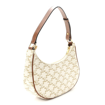 Celine Canvas Calfskin Ava Triomphe Shoulder Bag White 3 of 10