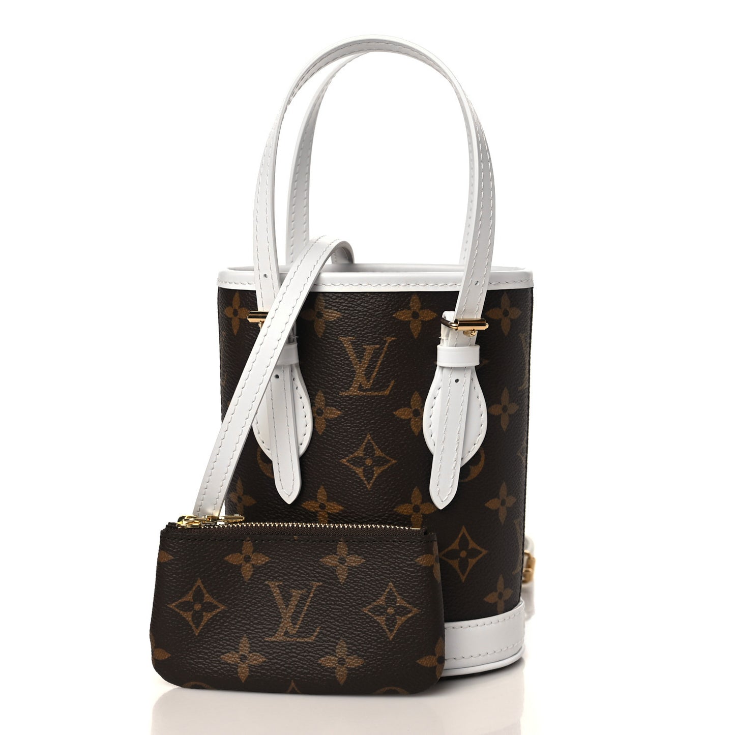 Monogram LV Match Nano Bucket Bag White
