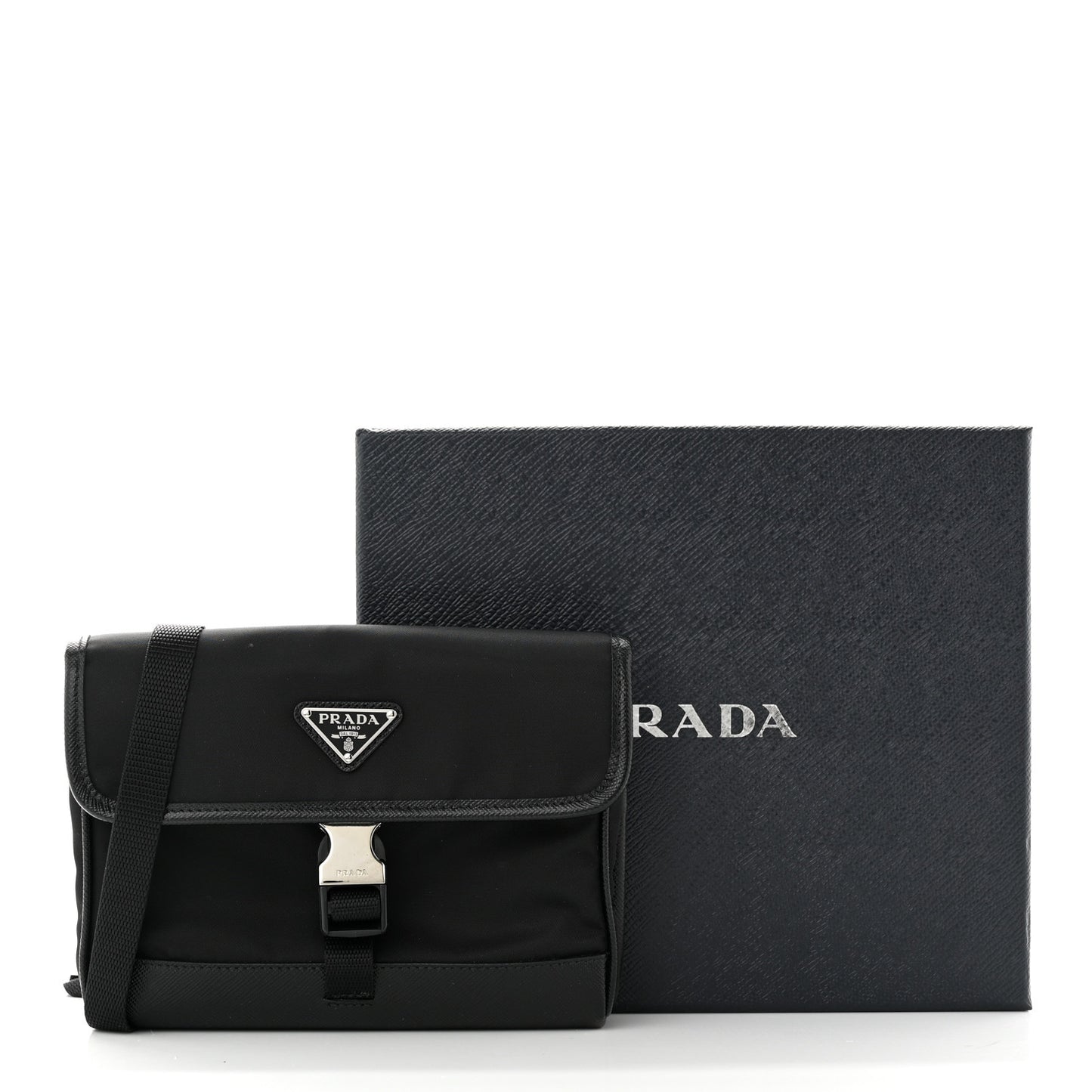 Re-Nylon Saffiano Smartphone Case Crossbody Black