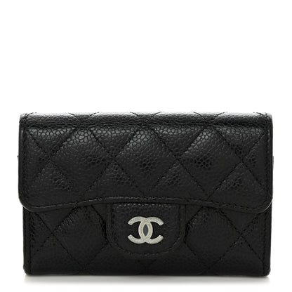 Chanel Caviar Quilted Flap Card Holder Wallet Black 1 of 10