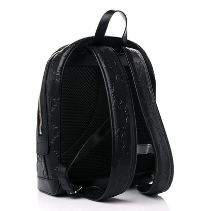 Gucci Calfskin GG Tennis Embossed Backpack Black 3 of 10