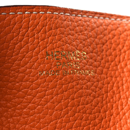 Hermes Taurillon Clemence Double Sens 45 Reversible Tote Orange Gold 6 of 15
