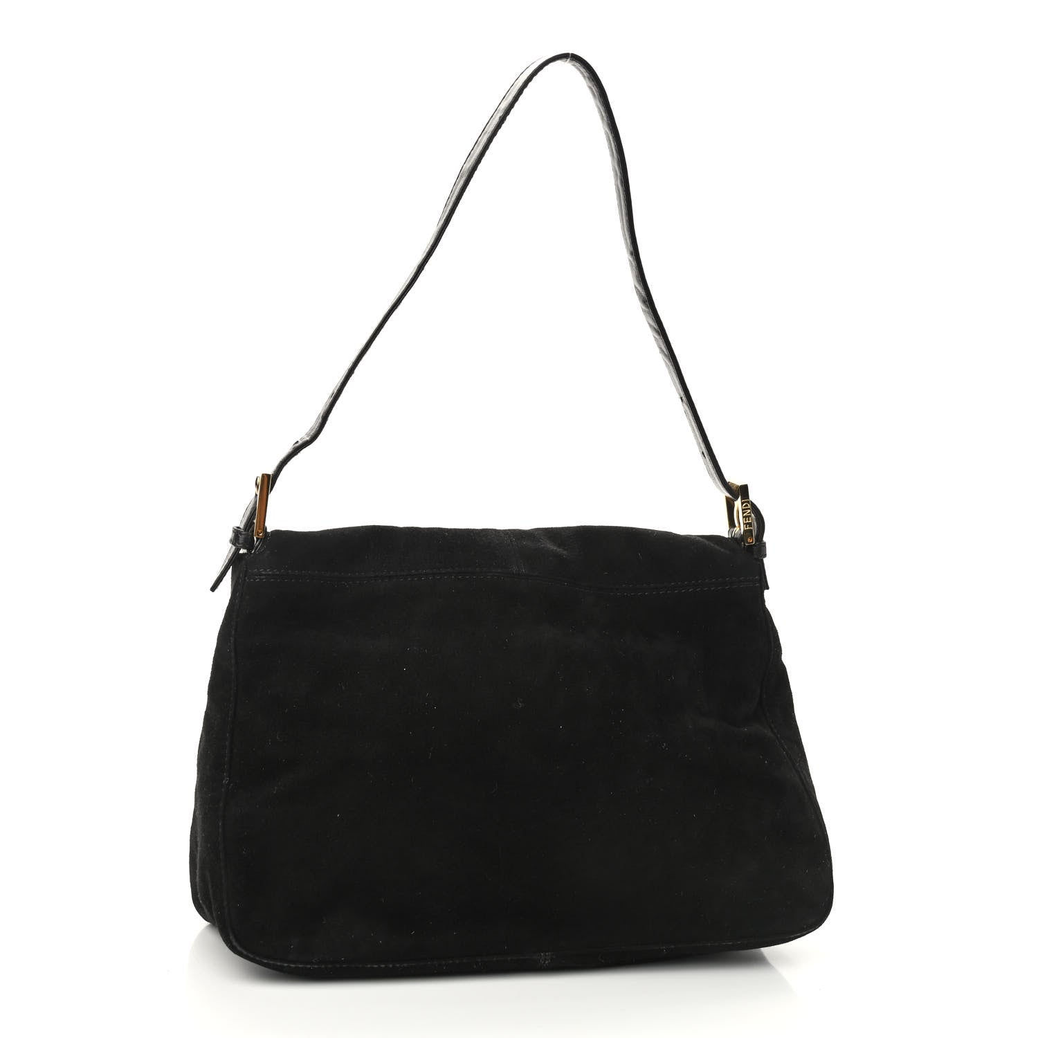 Fendi Suede Calfskin Mama Baguette Black 3 of 8