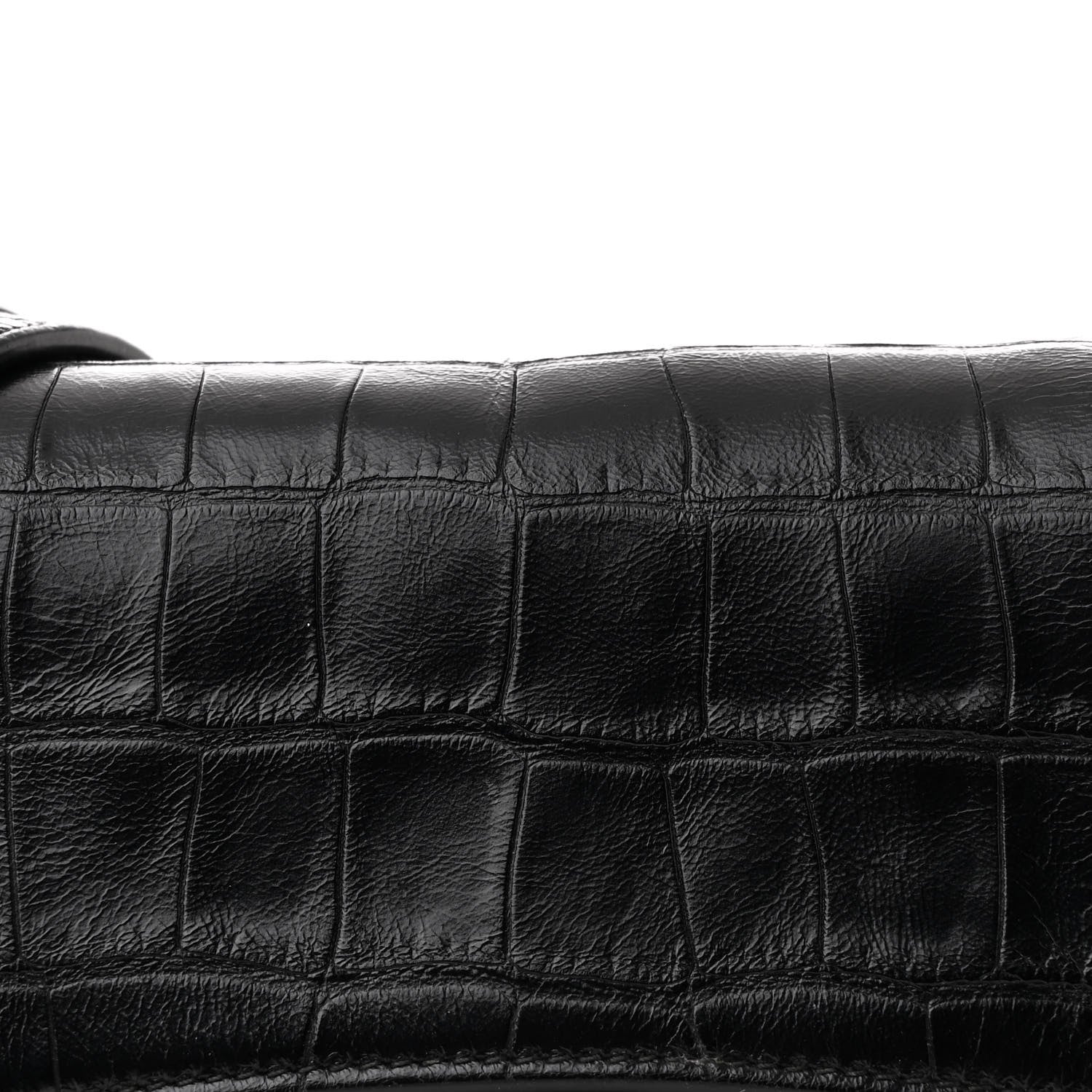 Balenciaga Extra Supple Calfskin Crocodile Embossed Monochrome XS Downtown Shoulder Bag Black 9 of 12
