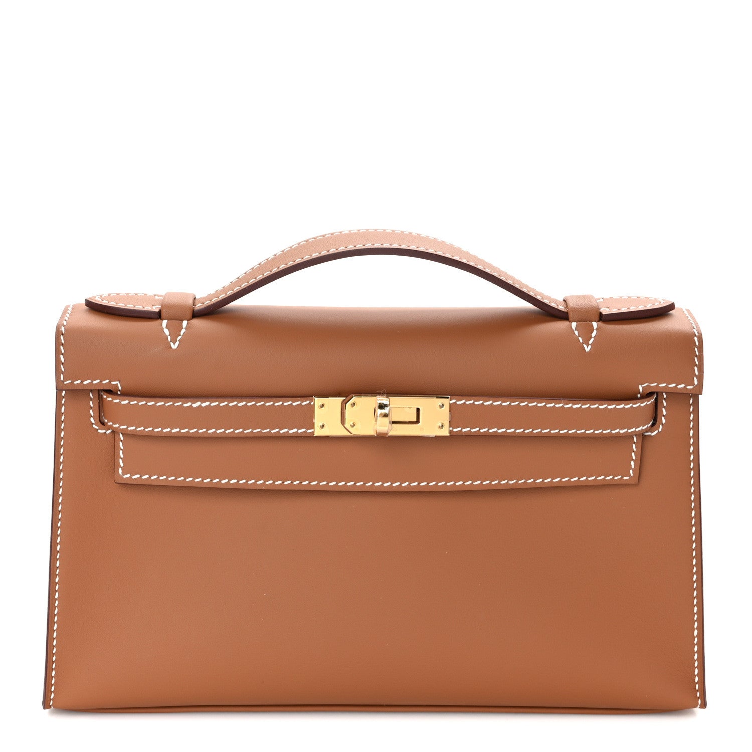 Hermes Swift Kelly Pochette Clutch Gold 1 of 11