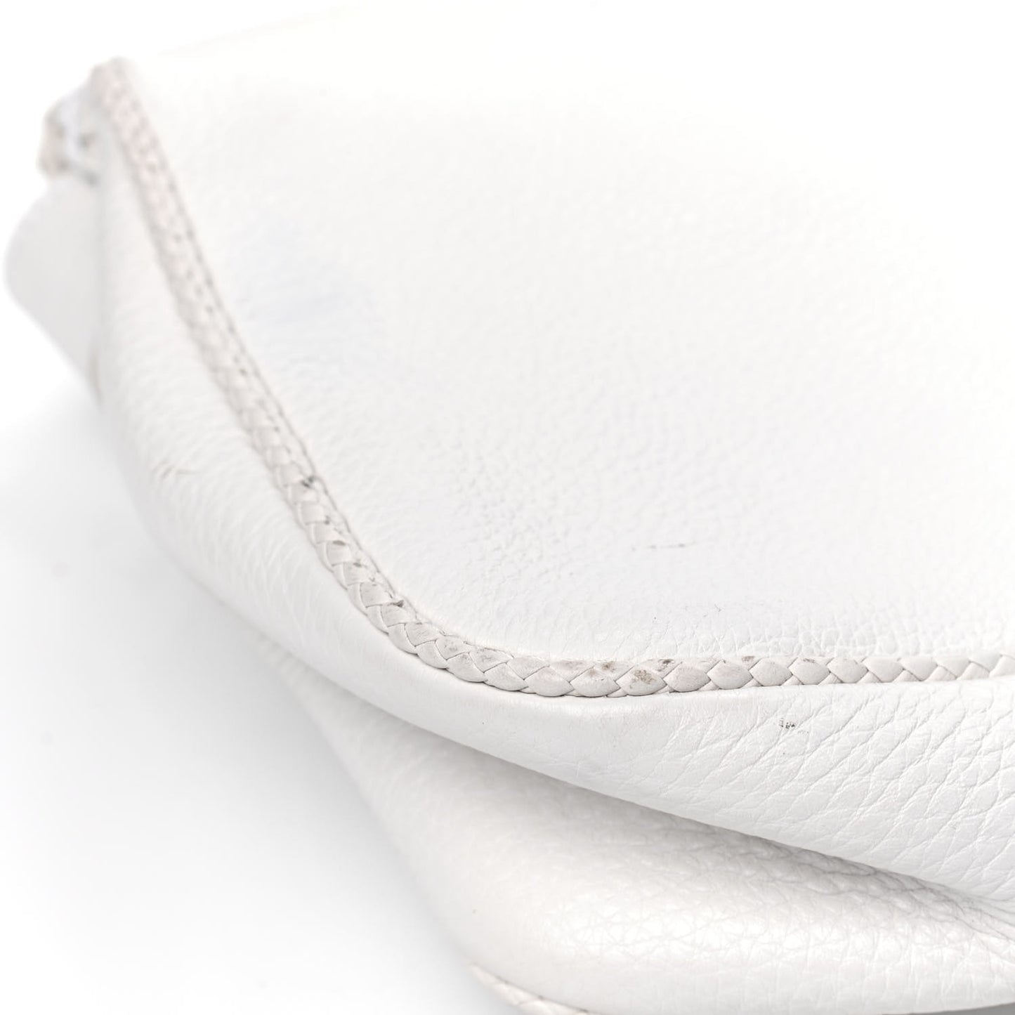 Calfskin Whipstitch Gaucho Double Saddle Bag White