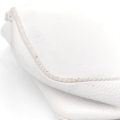 Christian Dior Calfskin Whipstitch Gaucho Double Saddle Bag White 9 of 16