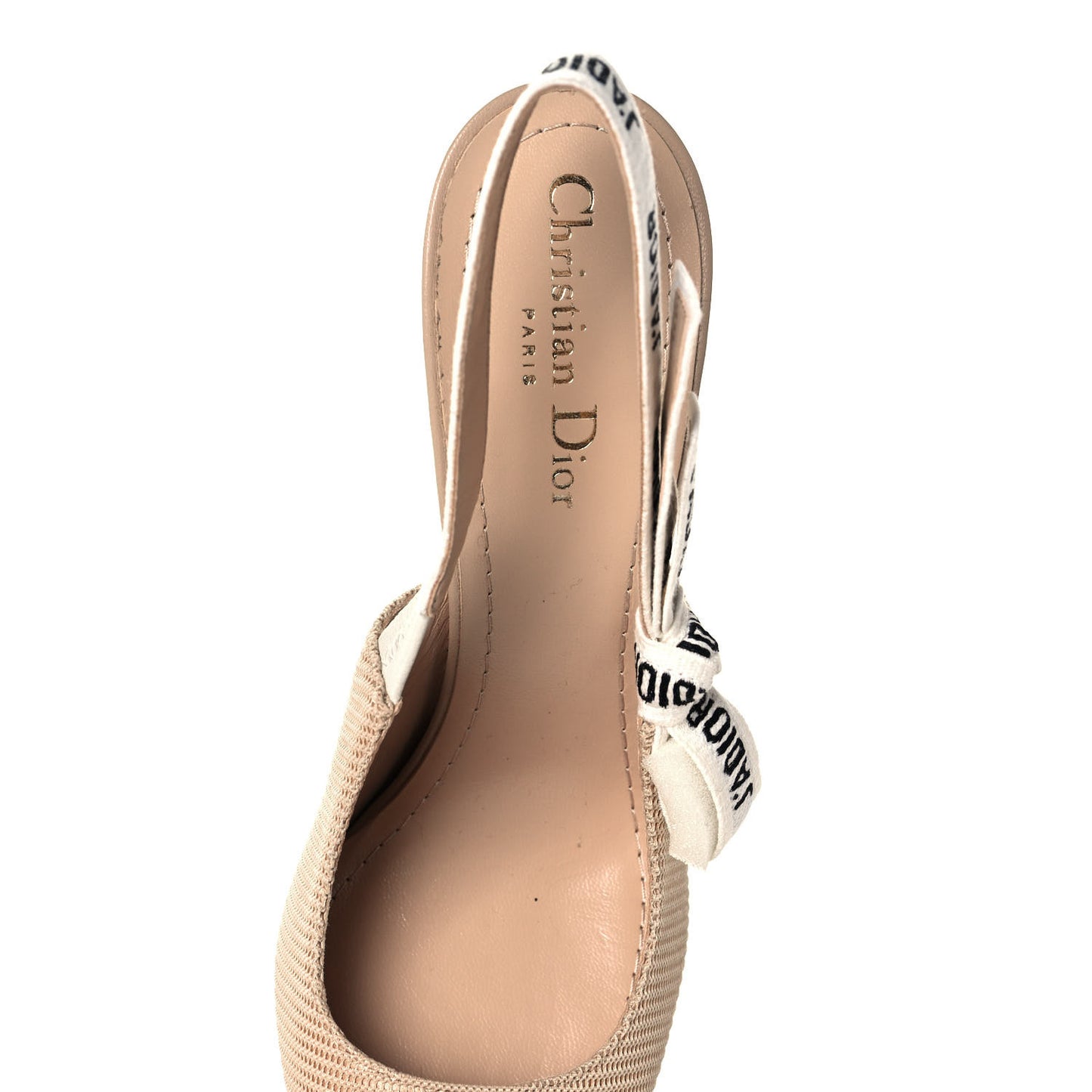 Technical Canvas Ribbon J'Adior Slingback 100mm Pumps 39 Powder Nude