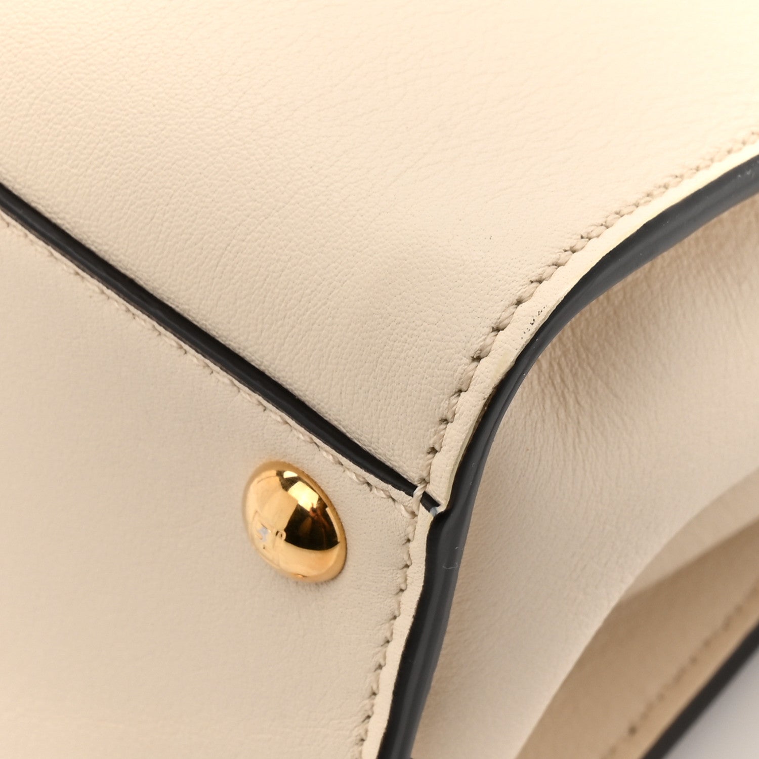 Fendi Vitello Seta Suede FF Mini Peekaboo Iconic Satchel Uovo Sigaro Marrone 13 of 14