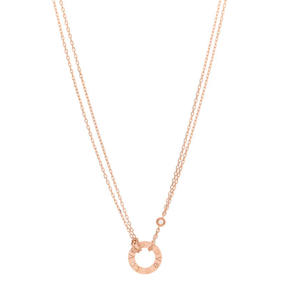 Cartier 18K Pink Gold 2 Diamond LOVE Necklace 1 of 5