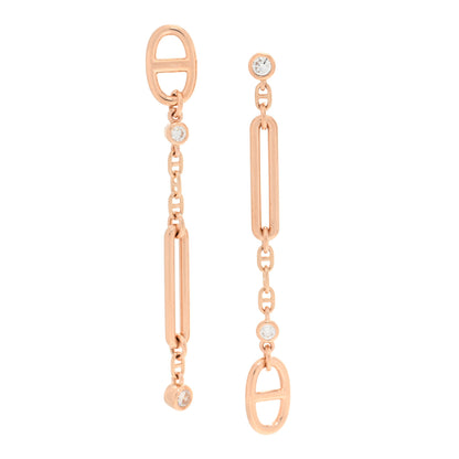 Hermes 18K Rose Gold Diamond Chaos Earrings 1 of 5